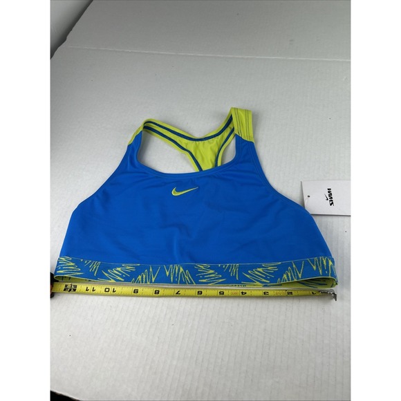 Nike Swim‎ Girls Large Blue And Neon Top New 833 - Picture 1 of 7